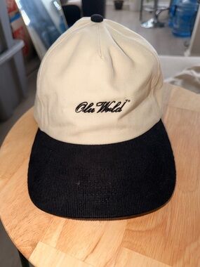 Two-Tone Cream and Black Baseball Cap